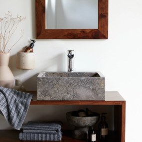 Tikamoon - Lavabo per bagno in marmo Slats grey