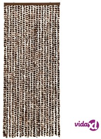 vidaXL Zanzariera Marrone e Bianco 56x185 cm Ciniglia