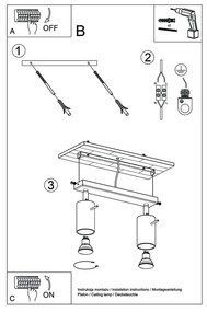 Plafoniera in legno Ludwik - Sollux