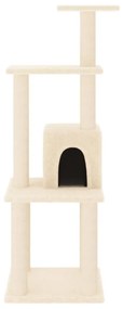 Albero per gatti con tiragraffi in sisal crema 105 cm