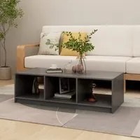 Tavolino da Salotto Grigio 110x50x34 cm Legno Massello di Pino 809914