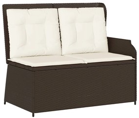 Set divani da giardino 5 pz con cuscini marrone in polyrattan