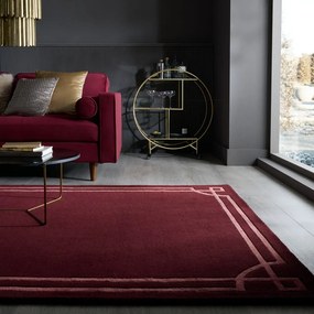 Tappeto burgundy in lana tessuto a mano 160x230 cm Gatsby – Flair Rugs