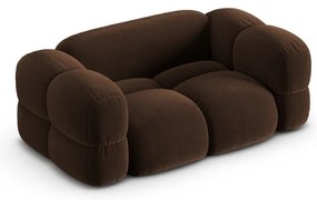 Divano marrone scuro con rivestimento in velluto 180 cm Loretto – Cosmopolitan Design