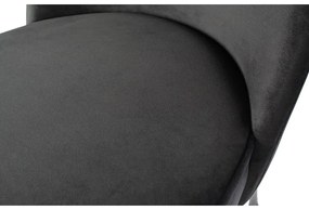 Sedie da pranzo in set nere in velluto 2 pz Vogue – WOOOD