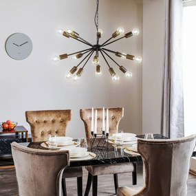 Nowodvorski Lighting Lampada a sospensione Rod Black XV, nera, 15 luci