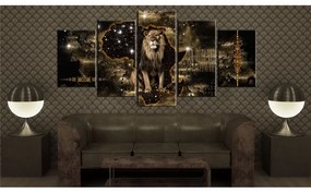 Quadro Leone d'oro  Colore Nero, Dimensioni e Misure 100x50