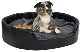 Lettino per Cani Nero e Grigio 99x89x21 cm Peluche e Similpelle