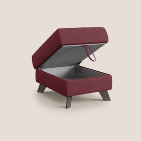 Moon Pouf contenitore e piedini alti in tessuto morbido impermeabile fiammato T03 rosso