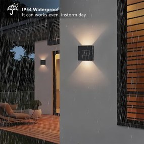 Brilagi - Lampada da parete LED per esterni DOUBLERAY LINE LED/6W/230V nero IP54