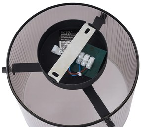 Lampada da soffitto Art Déco nera con vetro fumé - Laura