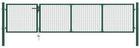 Cancello Di Recinzione İn Acciaio 350x75 Cm Verde /