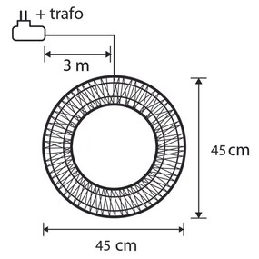 Lampada a sospensione natalizia a forma di ghirlanda argento 45 cm incl. LED IP44 - Nawa