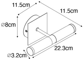 Lampada da parete moderna per bagno nera IP44 2 luci - Bath