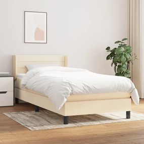 Giroletto A Molle Con Materasso Crema 90x190 Cm İn Tessuto /