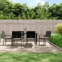 Set Pranzo da Giardino 7 pz con Cuscini in Polyrattan e Acciaio 3187010