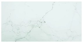 Piano Tavolo Bianco 100x50 Cm 6mm Vetro Temperato Design Marmo /