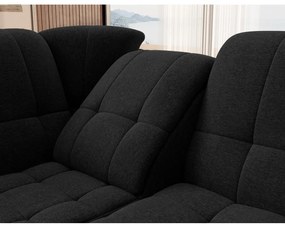 Divano angolare nero allungabile/con contenitore (con penisola a sinistra/a L) Sado – ELTAP