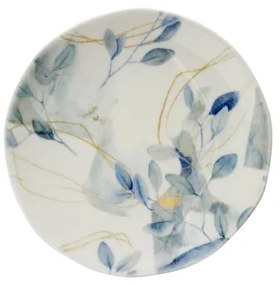 Set da tavola 24 pezzi in porcellana, bianco/blu