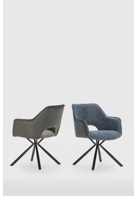 Set di sedie da pranzo grigia in imbottito con braccioli 2 pz Mariel – Marckeric