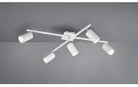 Plafoniera 5 Faretti Cilindro Spot Orientabili Marley Bianco Trio Lighting