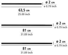 WENKO 23565100 - Asta 2x2 cm nera