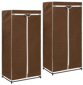 Armadio 2 Pz Marrone 75x50x160 Cm /