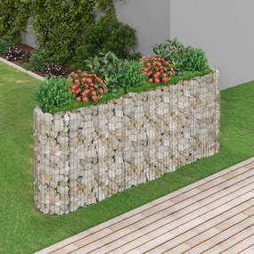 Gabbione Con Letto Rialzato İn Acciaio Zincato 260x50x100 Cm /