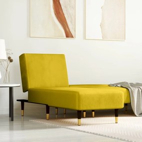 Chaise Longue İn Velluto Giallo /
