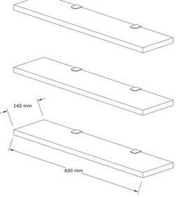 SET 3x Mensola BOSS beige