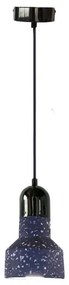 Lampadario a sospensione con filo TERRAZZO 1xE27/60W/230V diametro 12 cm nero