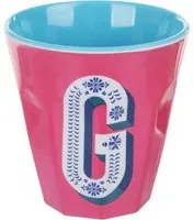Bicchiere melammina fucsia lettera G 280 ml Maiolika