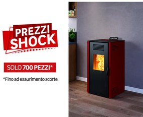 Stufa a pellet ventilata Nuova Vieste 7.3 kW bordeaux
