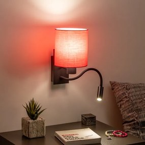 Brilagi - Applique a LED NUBILA 1xE27/25W/230V + LED/3W nero/rosa