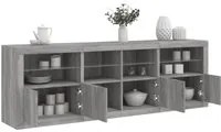 Credenza con Luci LED Grigio Sonoma 202x37x67 cm 3209014