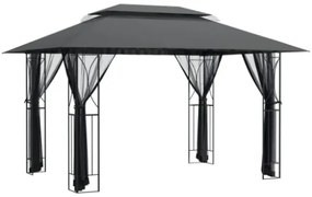 Gazebo con Pareti Laterali Antracite 400x300x270 cm Acciaio