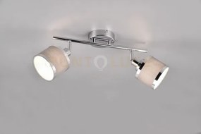 Arosa barra 2 spots metallo cromato con paralume grigio l. 53cm 2 l...