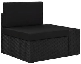 Set Divani da Giardino 8 pz in Polyrattan Nero