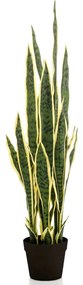 Pianta Artificiale Sansevieria İn Vaso Di Plastica 97 Cm /