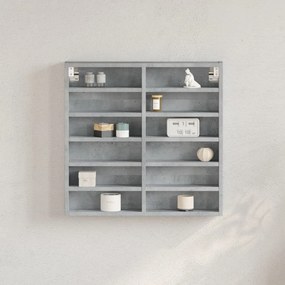 Armadietto Vetrina Grigio Cemento 60x8,5x58 Cm Multistrato /