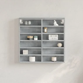 Armadietto Vetrina Grigio Cemento 60x8,5x58 Cm Multistrato /