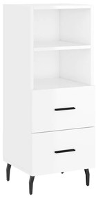 Credenza 34,5x34x180 cm in legno multistrato bianco lucido