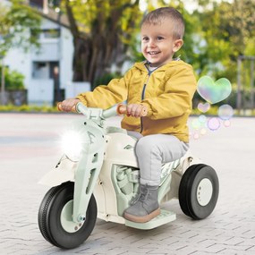 Costway Auto a bolle per bambini da 6V, Moto elettrica per bambini con creatore di bolle pulsante musicale