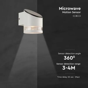 Applique a LED solare con sensore LED/1W/3,7V IP54 3000K 1200 mAh bianco