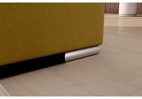 Divano angolare giallo allungabile/con contenitore (con penisola a destra/a L) e rivestimento in velluto Sado – ELTAP