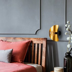 Lampada da parete nera/dorata Sivani – Opviq lights