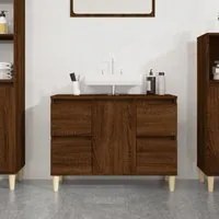 Mobile Lavabo Rovere Marrone 80x33x60 cm in Legno Multistratocod mxl 79715