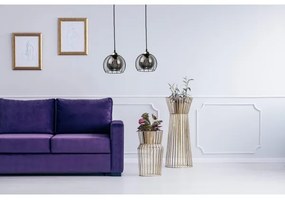 Lampadario a sospensione con filo SOLO BLACK 2xE27/60W/230V nero/oro