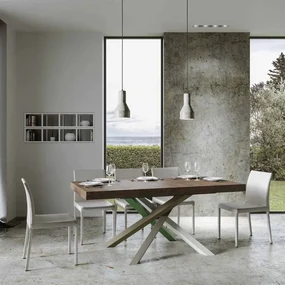 Tavolo Volantis 90x180 Allungato 284 piano Noce telaio 4/A
