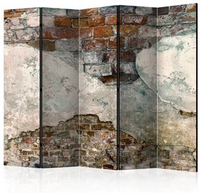 Paravento separè Muri frantumati II - mattoni arancioni, cemento